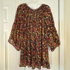 Macy’s Ninety shirred floral top, size 4X*